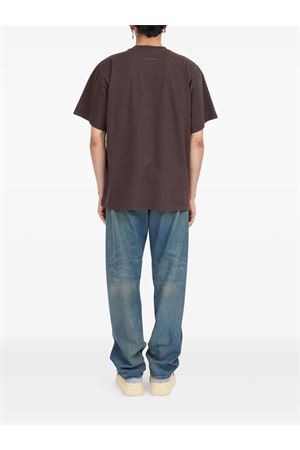 Brown graphic-print cotton t-shirt MM6 MAISON MARGIELA | SH0GC0053M20050143